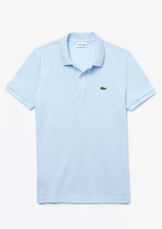 Polo Lacoste ajusté bleu clair