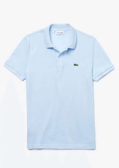 Polo Lacoste ajusté bleu clair