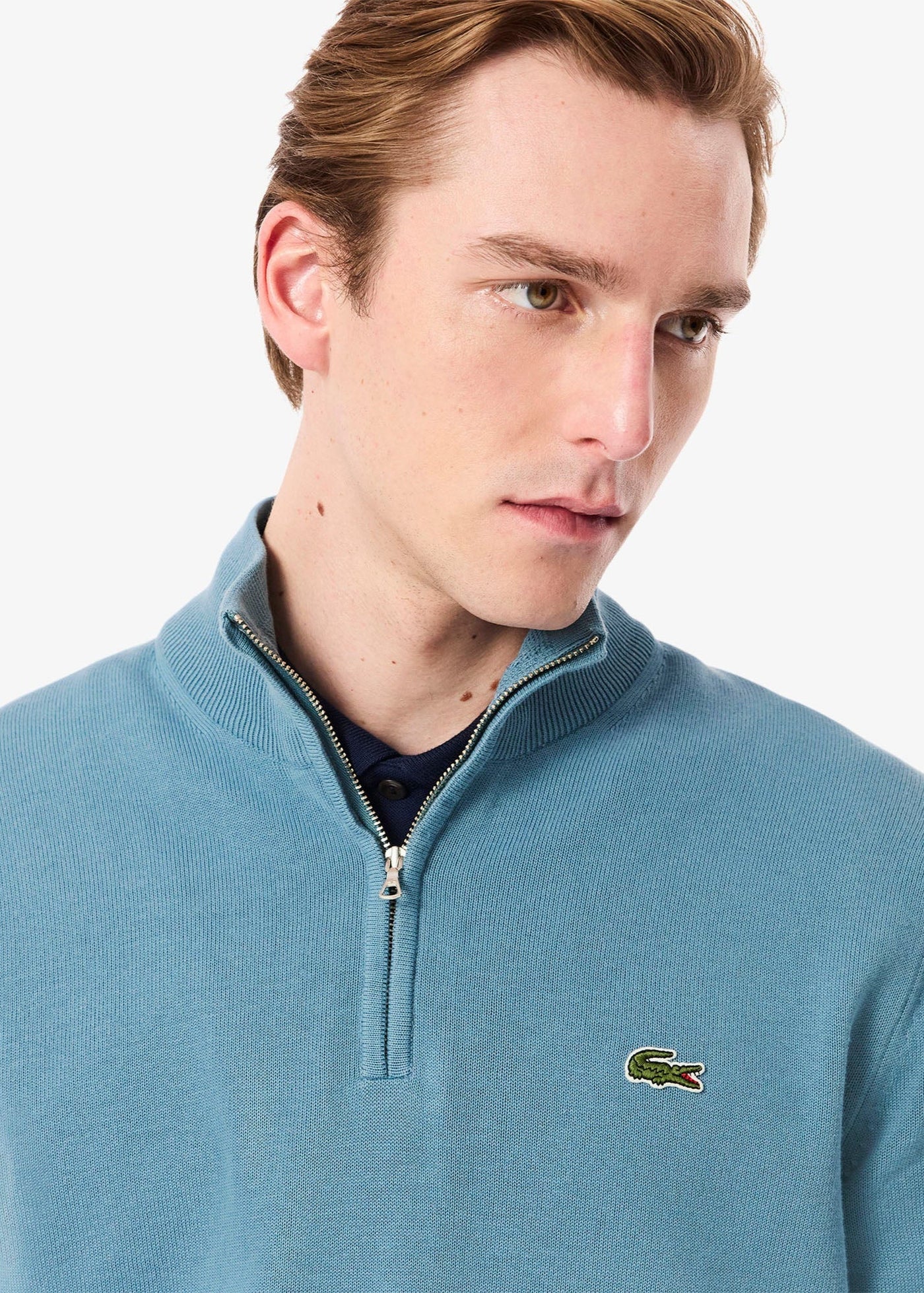 Pull camionneur Lacoste bleu
