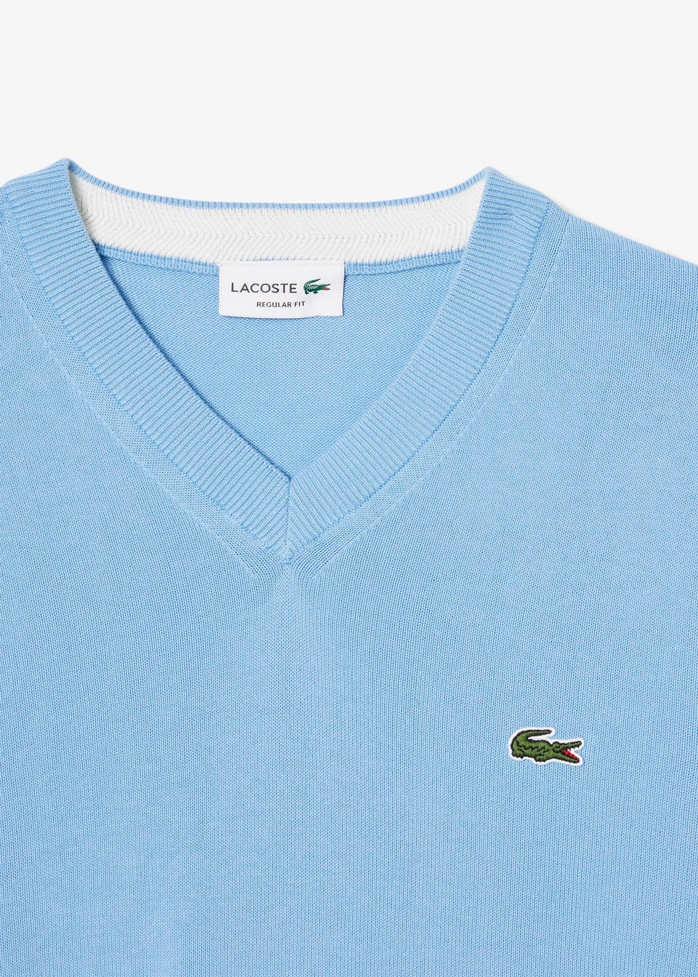 Pull col V Lacoste bleu
