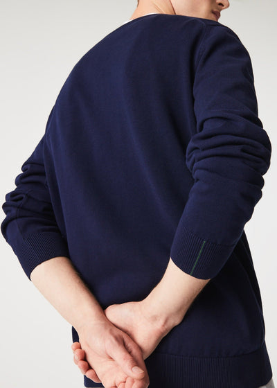 Pull col V Lacoste marine