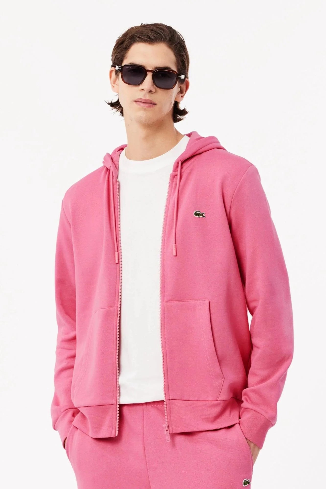Sweat à capuche Lacoste rose