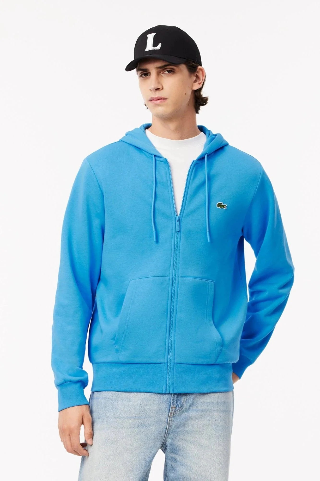 Sweat à capuche Lacoste bleu