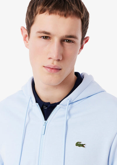 Sweat zippé à capuche Lacoste bleu