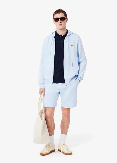 Sweat zippé à capuche Lacoste bleu