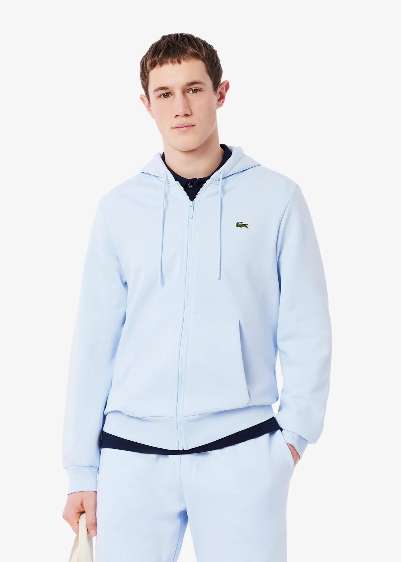 Sweat zippé à capuche Lacoste bleu