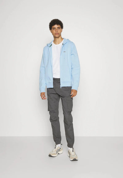 Sweat zippé à capuche Lacoste bleu clair