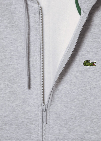 Sweat zippé à capuche Lacoste gris