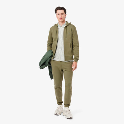 Sweat zippé à capuche Lacoste kaki