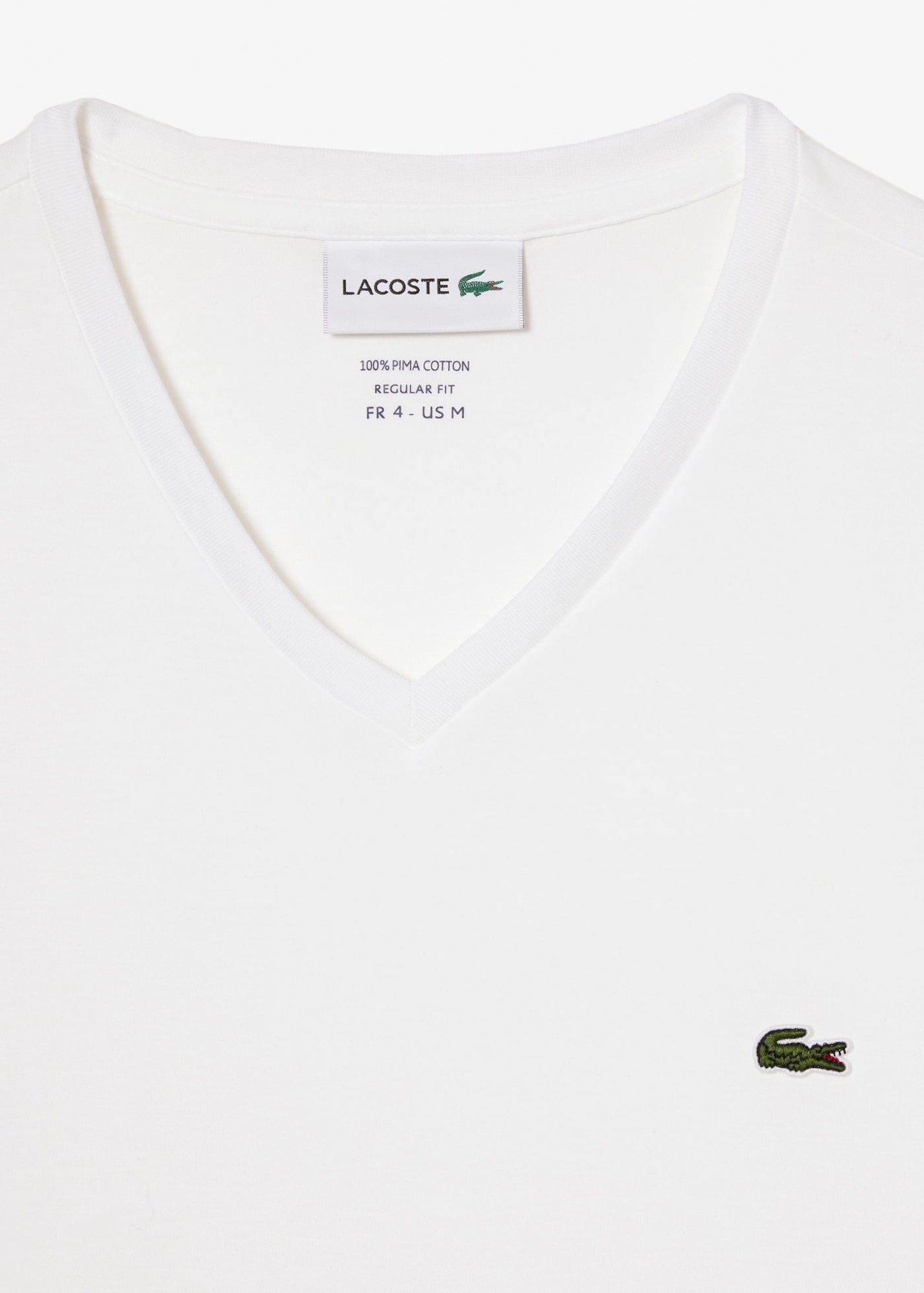 T-shirt col V Lacoste blanc
