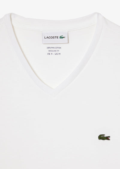 T-shirt col V Lacoste blanc